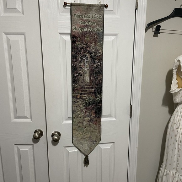 Lena‎ Liu Floral Christian God Cottage Insertional Tapestry Wall Hanging - Picture 1 of 6